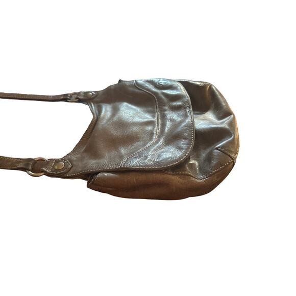 Frye 34DB130 Melissa Saddle Leather Purse Bag Distressed Gray Crossbody - Picture 3 of 8